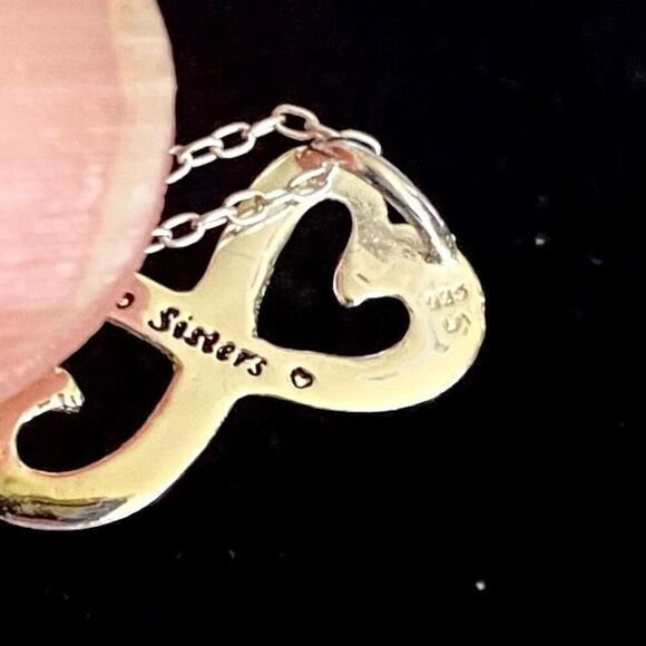 AQA Sterling Silver “Sisters” Heart Pendant - Picture 8 of 10